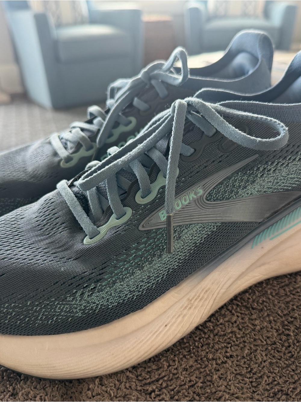 Brooks Men’s Athletic Shoes in Teal and White